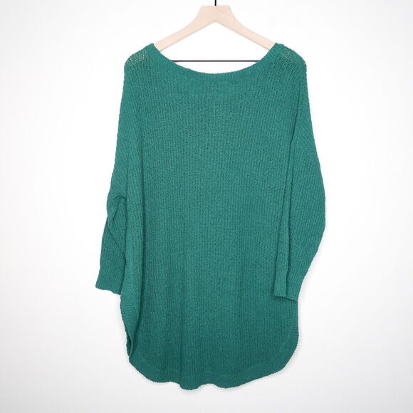 Express Womens Pullover Sweater Size XL Green Knit Lounge Oversized Casual - Picture 2 of 11